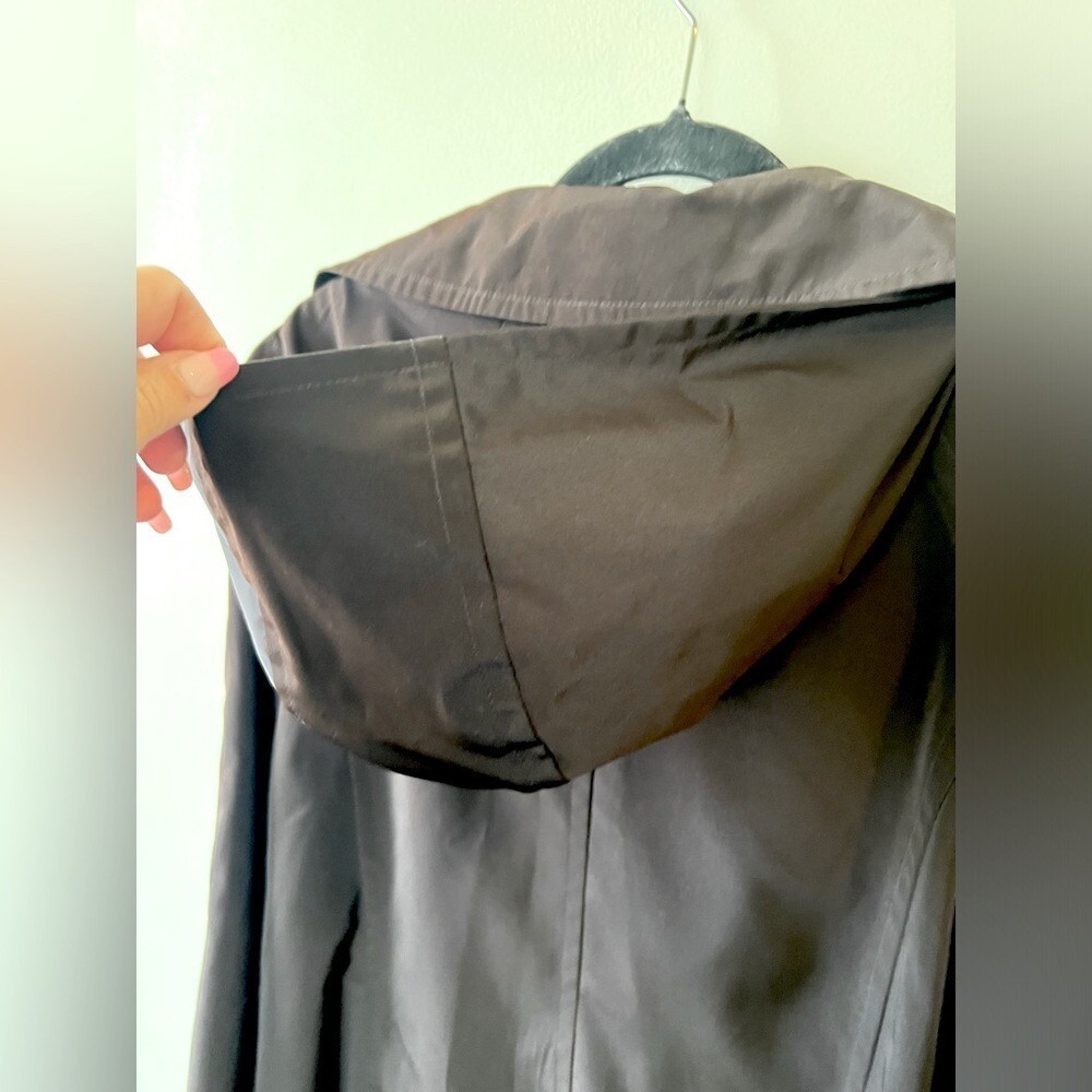 London Fog Trench Coat Women M Brown Removable Hood Lightweight‎ Classic Neutral - Picture 11 of 13